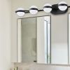 43" Black Minimalist LED Bathroom Vanity Light with Crystal Sand Acrylic Shades,6-Light Wall Mounted Decorative Lighting Fixture, Suitable for Bathro