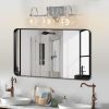 Brushed Nickel Finish Vintage Crystal Vanity Light - Elegant 3-Light Bathroom Mirror Fixture with Clear Glass Shades