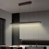 51-inch Streamline Wooden LED Pendant Light with Remote Control, Adjustable Hanging Light for Dining Room, Kitchen