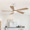 52 in. White Lowe Profile Ceiling Fan with Light