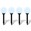 Garden Light Set of 4 White glossy ball, black tube