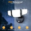 90W Dusk to Dawn Outdoor Lighting,10000lm Flood Lights Outdoor,IP66 Waterproof Black LED Security Light with Photocell,6500k Daylight 4 Adjustable He