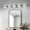 Bathroom Vanity Light, LED 5 Bulb Crystal Sand Acrylic Shades, Wall Mounted Decorative Lighting Fixture, Suitable for Bathroom Vanity Mirror (Champag