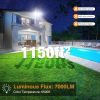 75W Flood Lights Outdoor, 7000LM Brightness Security Lights Switch Controlled, 3 Adjustable Heads, IP65 Waterproof, 6500K Wall Mount Exterior LED Flo