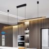 75-inch Modern Black and Gold LED Pendant Light, Adjustable Hanging Light for Dining Room, Kitchen, Living Room â€“ Sleek Dual Tube Design