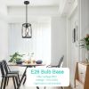 1 Light Industrial Pendant Light Modern Black Cage Kitchen Island Chandelier Hanging Lighting Fixture Indoor Metal Mini Ceiling Lamp for Dining Room