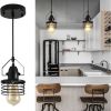 Industrial Black Pendant Light Metal Cage Pendant Lights Dining Room Hanging Lighting for Kitchen Island Living Room Bedroom Entryy Barn Farmhouse,Sp