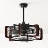 21' Modern Farmhouse Ceiling Fan with LED Lights, Vintage style Caged  Chandelier Fan Light