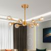 28" Modern Crystal Chandeliers, 9 Lights Golden Chandelier for Living Room Bedroom, Dining Room Chandelier Over Table, Kitchen Light Fixtures (Bulbs