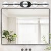 (NEW SKU:W1340P206793) 35" Modern Minimalist Bathroom Vanity Light, LED 5 Bulb Crystal Sand Acrylic Shades, Wall Mounted Decorative Lighting Fixture,