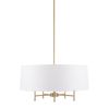 5-Light White Drum Shade Chandelier
