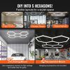 Hexagon Garage Lights, 26400LM, 6500K 5 Grid Systems Honeycomb Hexagonal Garage LED Lights, DIY Cool White Car Detailing Garage Ceiling Lighting Brig