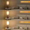 Touch Bedroom Lamp - Grey, 3-Way Dimmable, USB A + C Charging, AC Outlet, 17.4inch Medium
