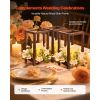 24 Pcs Wooden Wedding Lantern, Cedar Wood and Plastic Wooden Lantern Candle Holder