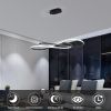 39" Modern LED Pendant Light, Infinity Design Hanging Ceiling Fixture, Adjustable Height, Dimmable for Living Room, Dining Room, Bedroom, Black Finis
