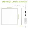 2Pcs 72W 2×2FT LED Panel Light 3800LM Flat Ceiling Light with 3 Lighting Color Temperature Equivalent LED Troffer Recessed Edge-Lit Switchable CCT 11
