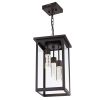 5CCT LED Large Outdoor Pendant Light Fixtures, LED Integrated Bulbs Included 3-Light Oil Rubbed Bronze Outdoor Hanging Lantern Light