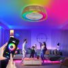 21" Modern Rustic Ceiling Fan Light with LED RGB Mood Lighting, Rope Woven Design, Quiet Fan, Semi Flush Mount for Bedroom, Living Room, or Dining Ro
