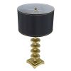 16x16x29.8" Gold and Black Table Lamp with Contemporary Disc Design