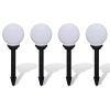 Garden Light Set of 4 White glossy ball, black tube