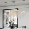 36-inch Modern Wave LED Crystal Chandelier - Adjustable Color Temperature 3000K/4000K/6000K - Adjustable Height - Elegant Chandelier for Living Room