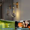 Brass Wall Sconce, Modern Raindrop Glass Shade, Dimmable LED E12 Bulb, Fits Bathroom, Vanity, Living Room, Brass, 1 Pack