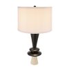 D15x26.7" Black Aluminum Table Lamp with Two Varying Disc Accents and White Shade(Lamp Shade Assembly Required)