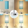 Turquoise Nightstand Table Lamp for Bedroom - 3 Way Dimmable Touch Lamp USB A and C Charging Ports and AC Outlet, Small Lamp for Office Desk with Met