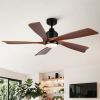 52 in. Black Lowe Profile Ceiling Fan with Light
