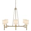6-light Chandelier with Fabric Drum Shades