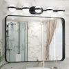 (NEW SKU:W1340P206793) 35" Modern Minimalist Bathroom Vanity Light, LED 5 Bulb Crystal Sand Acrylic Shades, Wall Mounted Decorative Lighting Fixture,