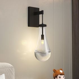 Wall Sconces, Black Wall Sconces Modern Bathroom Lights, Sconces Wall Lighting with Clear Glass, Wall Mounted Light Wall Lamp for Living Room Hallway