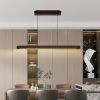 39-inch Walnut Wood Modern LED Pendant Light, Adjustable Hanging Light for Dining Room, Kitchen, Living Room â€“ Sleek Walnut Color Finish