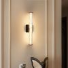 19.7'' Black Bathroom Wall Sconce Set of 2, Modern Single Sconce Wall Lighting, Upgrated K9 Crystal Bronze Wall Light, Bedroom Vanity Sconce, Wall La