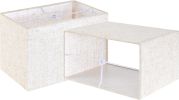 GOSO Set of 2 Small Beige Rectangular Lamp Shades, 6.7" x12.6" x8" (Spider) Rustic Rectangle Lampshade