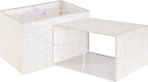 GOSO Set of 2 Small Beige Rectangular Lamp Shades, 6.7" x12.6" x8" (Spider) Rustic Rectangle Lampshade