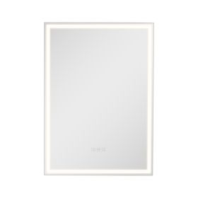 Lighted Medicine Cabinet with Mirror, 20 x 28 in Recessed or Wall Mount, 3 Color Dimmable LED Bathroom Medicine Cabinet with Bottom Lighting, Adjusta