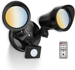 LED Security Lights Motion Sensor, 25W 2000LM Flood Lights Outdoor Motion Sensor with Remote, Dimmable Brightness 3000K-6500K CCT IP65 Security Light