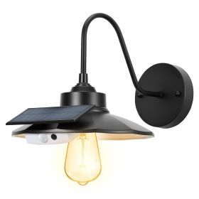 VEVOR Solar Outdoor Barn Light, 3 Lighting Modes and Motion Sensor, 1-Pack Gooseneck Light Fixture,Farmhouse Wall Sconce, with E26 Bulb Compatible, W