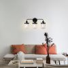 3-Light with Clear Glass Shade, Modern Sconce, Industrial Indoor Light Fixture for Bathroom Living Room Bedroom Over Kitchen Sink, E26 Socket, [No Bu