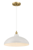 Astral Single Light White Pendant Lamp with Golder Brass Finish for Entrance Kitchen Island 14"D × 8"H