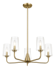 Dazzle Five Lights Chandelier With Clear Seeded Glass -Satin Brass