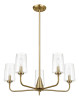 Dazzle Five Lights Chandelier With Clear Seeded Glass -Satin Brass