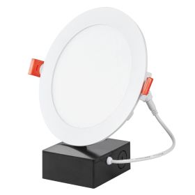 VEVOR 12W LED Recessed Ceiling Light, 4 Pack Ultra Thin 1200LM Canless Ceiling Wafer Light, Dimmable Canless Wafer Downlight, Pot Lights, Energy Effi