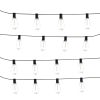 LED Outdoor String Lights, 50FT, 2700K Dimmable Outside Patio Lights with 15 S14 Shatterproof Bulbs E12 Socket Base, Waterproof Hanging Lights for Po