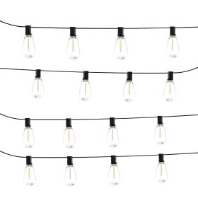 LED Outdoor String Lights, 50FT, 2700K Dimmable Outside Patio Lights with 15 S14 Shatterproof Bulbs E12 Socket Base, Waterproof Hanging Lights for Po