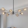 28" Modern Crystal Chandeliers, 9 Lights Chrome Chandelier for Living Room Bedroom, Dining Room Chandelier Over Table, Kitchen Light Fixtures (Bulbs