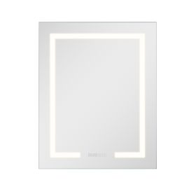 Lighted Medicine Cabinet with Mirror, 24 x 30 in Recessed or Wall Mount, 3 Color Dimmable LED Bathroom Medicine Cabinet with HD Mirror, Clock, Adjust