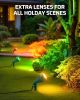 120V Spotlight Outdoor, 500LM Waterproof LED Spot Light with 3 Extra Lenses (Red Yellow Green), Landscape Lighting for Holiday, Trees, Flag, 5FT Exte