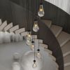 7 Light Dining Room Pendant Light, Large Chandelier Adjustable Hanging Line, Black Living Room Pendant Light, Foyer Chandelier, Stairwell Pendant Lig